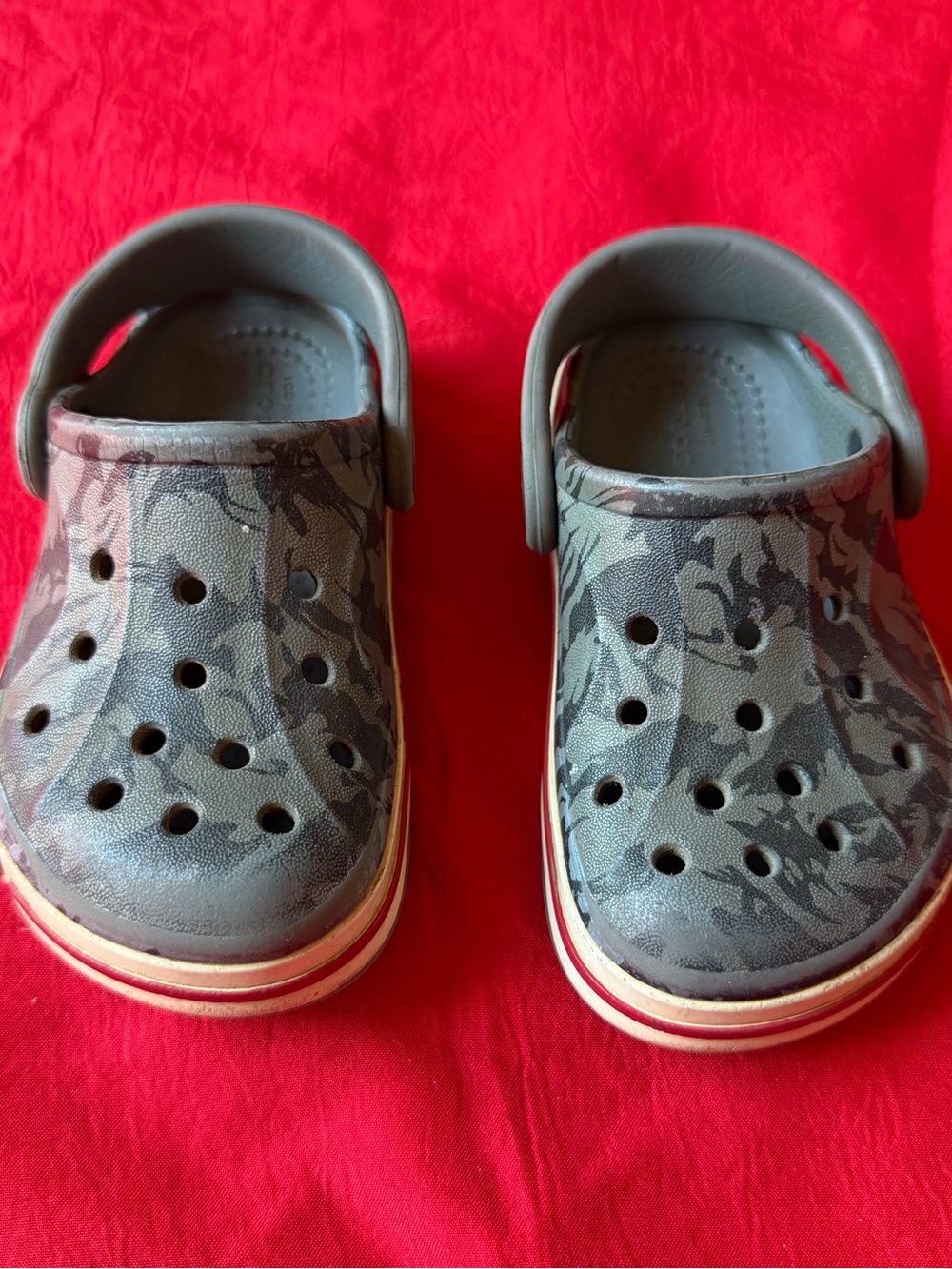 Kids Gray Camo Crocs